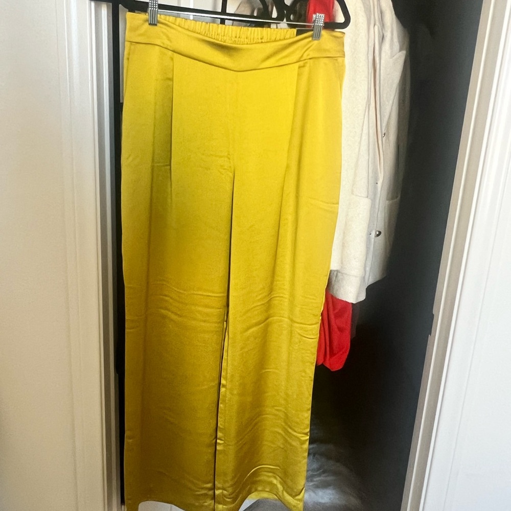 Mustard trouser pants with elastic waist
